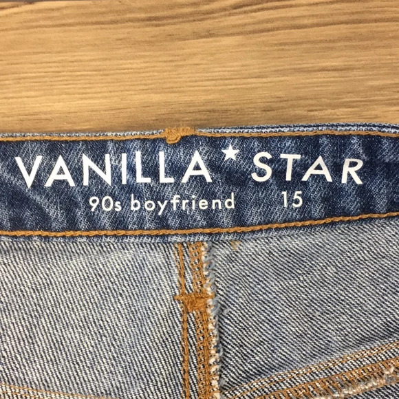 Vanilla Star 90s Boyfriend Jeans Womens 15 Medium Wash Distressed Button Fly - Picture 10 of 12
